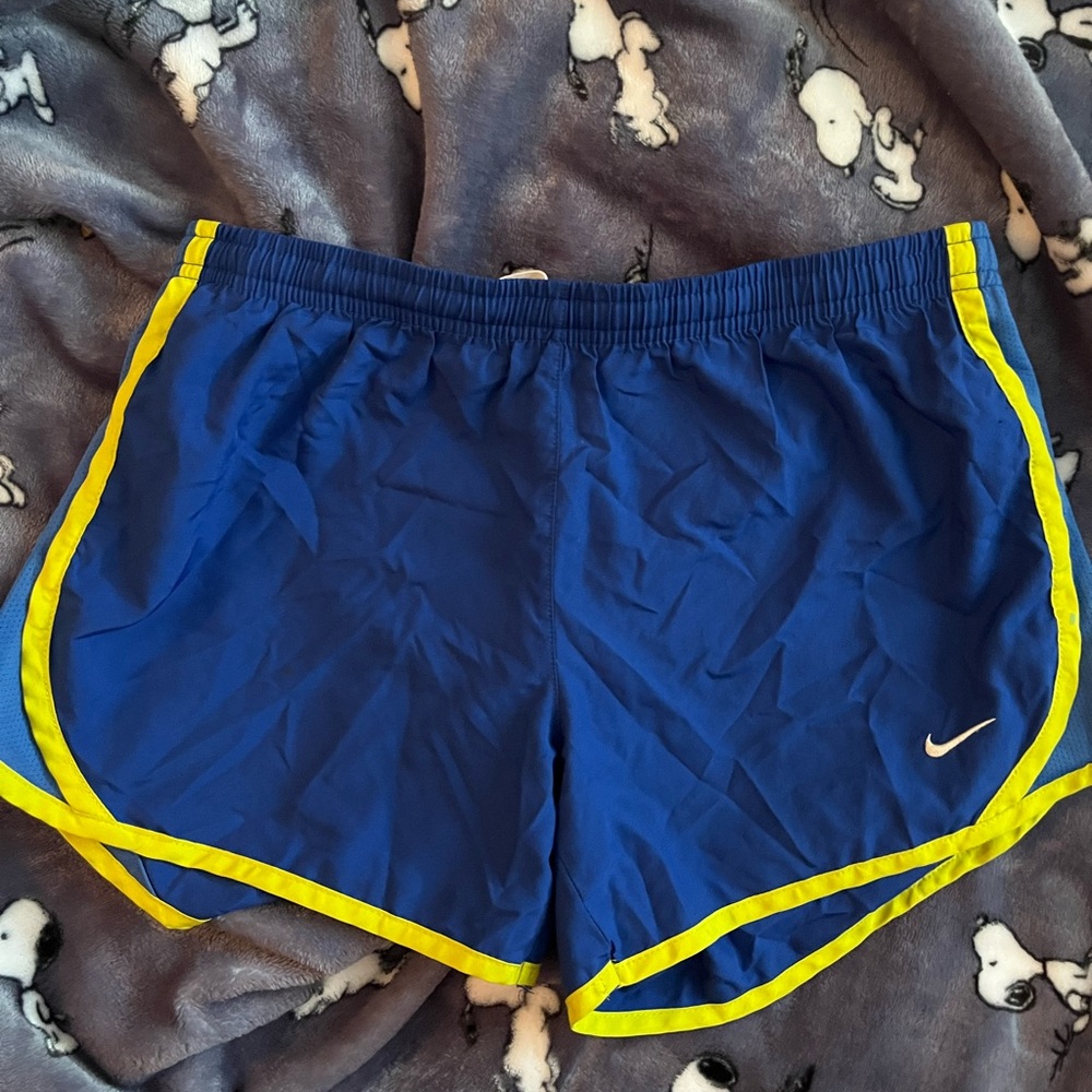 Nike Dri-FIT Royal Blue Shorts with Yellow Stripes